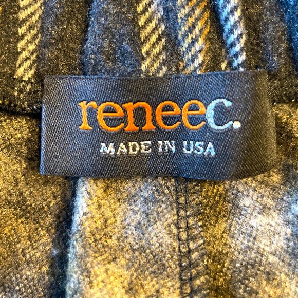 RENEE C Flannel Pants Joggers XL Elastic Waist and Leg Pocket Cabincore EUC - Picture 7 of 10